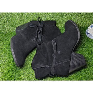 Bakers - Black slouchy suede bootie with tassel